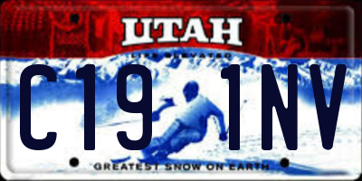 UT license plate C191NV