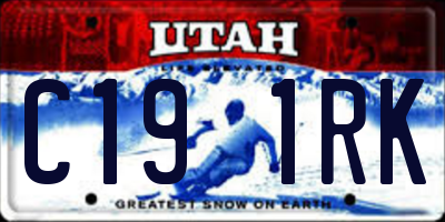 UT license plate C191RK