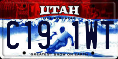 UT license plate C191WT
