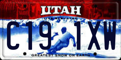 UT license plate C191XW