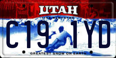 UT license plate C191YD