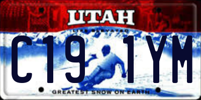 UT license plate C191YM