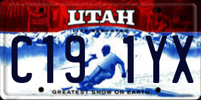 UT license plate C191YX
