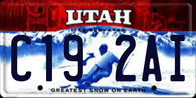 UT license plate C192AI