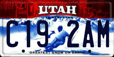 UT license plate C192AM