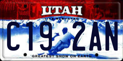 UT license plate C192AN