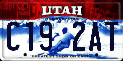 UT license plate C192AT