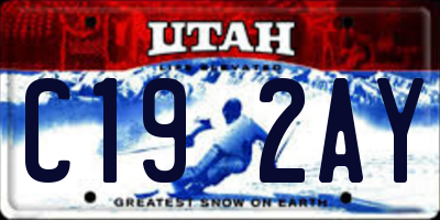 UT license plate C192AY