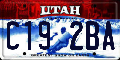 UT license plate C192BA