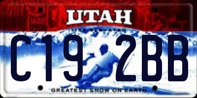 UT license plate C192BB
