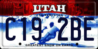 UT license plate C192BE