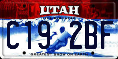UT license plate C192BF