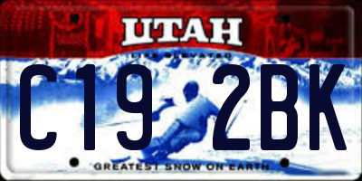 UT license plate C192BK