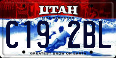 UT license plate C192BL