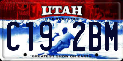 UT license plate C192BM