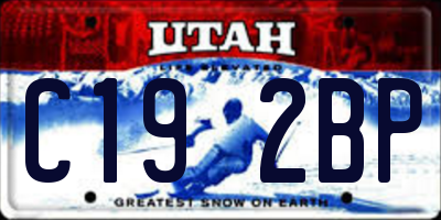 UT license plate C192BP