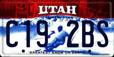 UT license plate C192BS