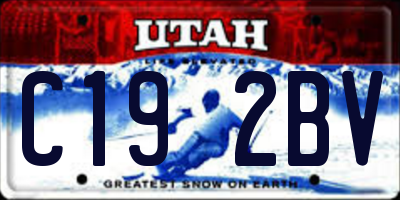 UT license plate C192BV