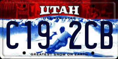 UT license plate C192CB