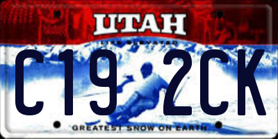 UT license plate C192CK