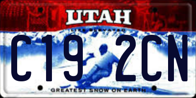 UT license plate C192CN