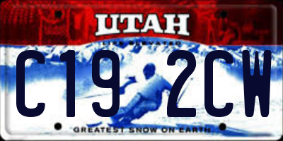 UT license plate C192CW