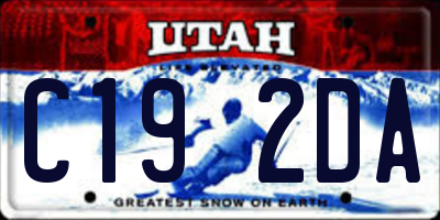UT license plate C192DA
