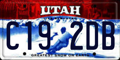 UT license plate C192DB