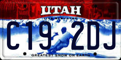 UT license plate C192DJ