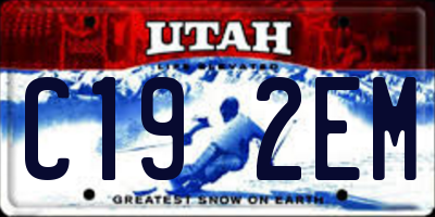 UT license plate C192EM