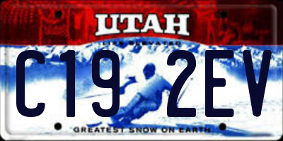 UT license plate C192EV