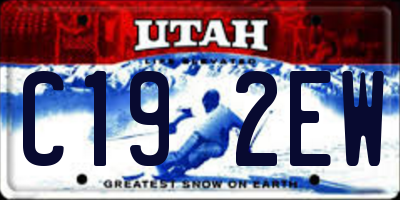 UT license plate C192EW