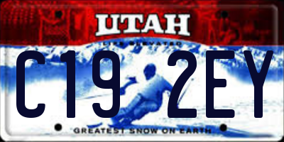UT license plate C192EY