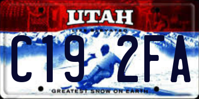 UT license plate C192FA