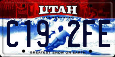 UT license plate C192FE