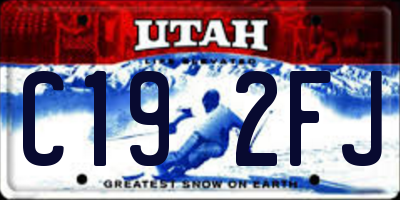 UT license plate C192FJ