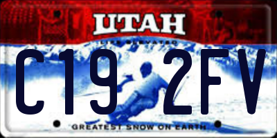 UT license plate C192FV