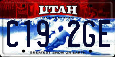 UT license plate C192GE