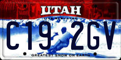 UT license plate C192GV