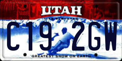 UT license plate C192GW