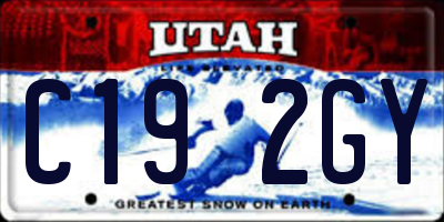 UT license plate C192GY