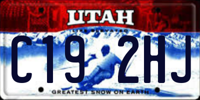 UT license plate C192HJ