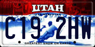 UT license plate C192HW