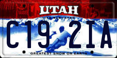 UT license plate C192IA