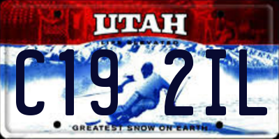 UT license plate C192IL