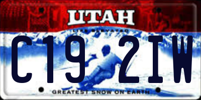 UT license plate C192IW