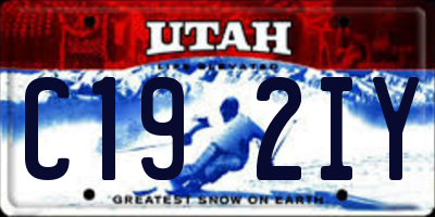 UT license plate C192IY