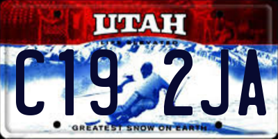 UT license plate C192JA