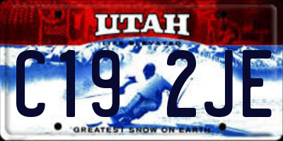 UT license plate C192JE