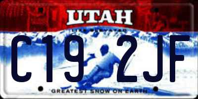UT license plate C192JF